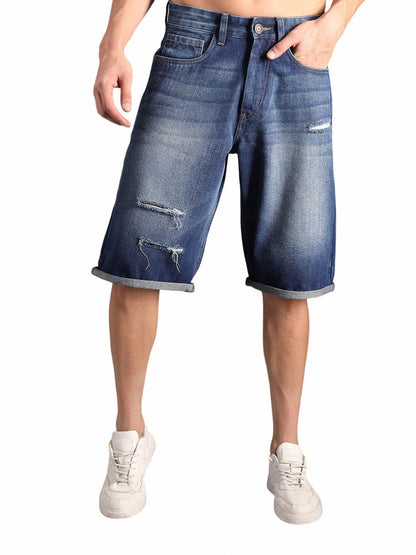 High Star MenS Regular Shorts (Hsmdts2401_Ig4_Blue_B