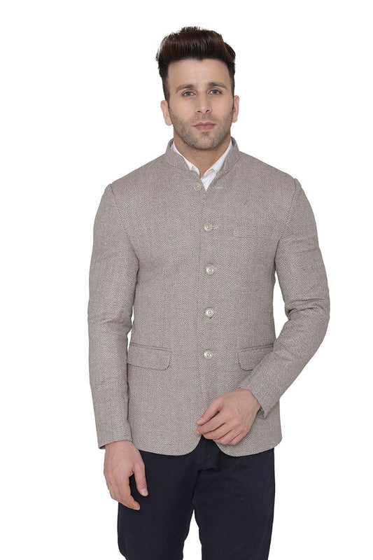 WINTAGE Mens Tweed Casual and Festive Blazer Coat Jacket : Beige1