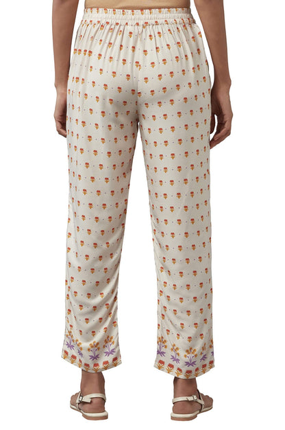 W for Woman W Strechable Straight Pants for Women | Trousers for Women Off White