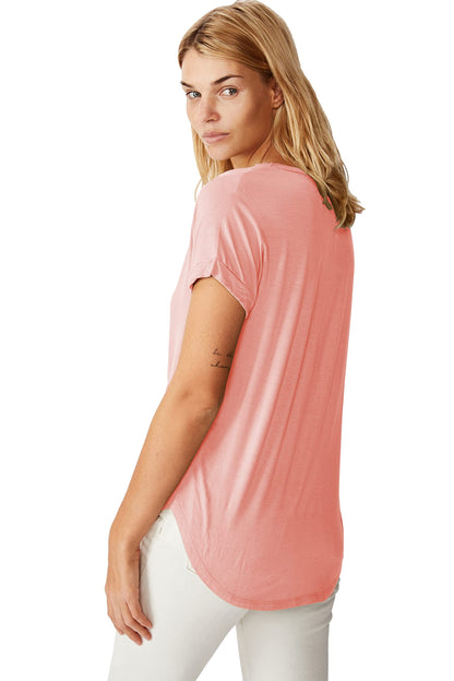 Fabricorn Combo Of Three Plain Maroon, Dusty Rose And Airforce Blue Round Neck Up And Down Cotton Tshirt For Women (Maroon, Dust