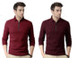 Noble Monk MenS Polo Neck Full Sleeves Solid T-Shirt