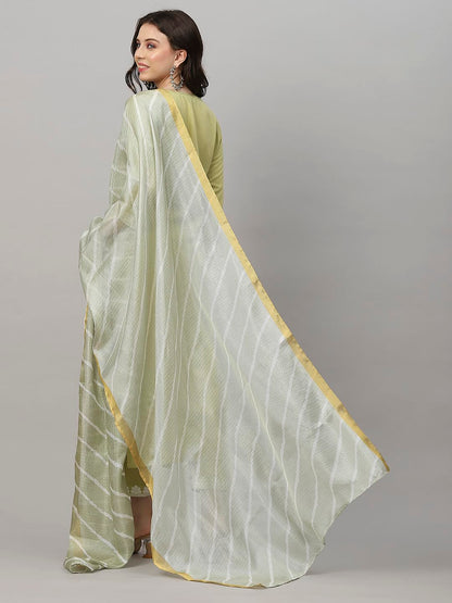 GoSriKi Womens Cotton Blend Kurta Pant With Dupatta