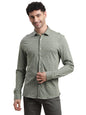 Turtle Men Knitted Slim Fit Spanish Green Printed Party Shirt
