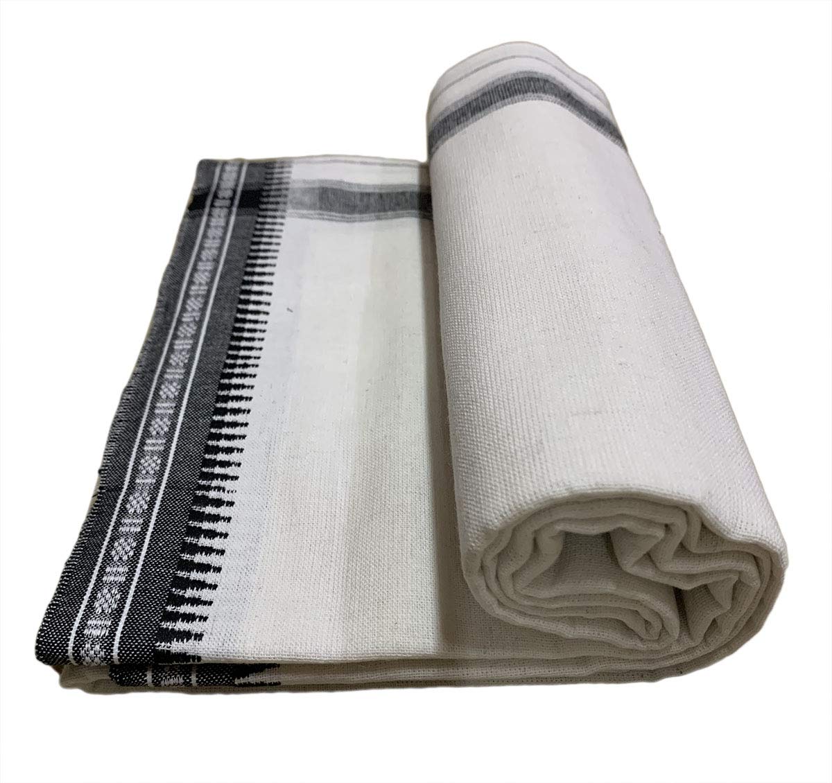 Prakasam Cotton Mens Colour Thalapathi Border Single Dhoti/Size1.28X2.00 Mtrs/Combo Pack Of 2 Dhoties