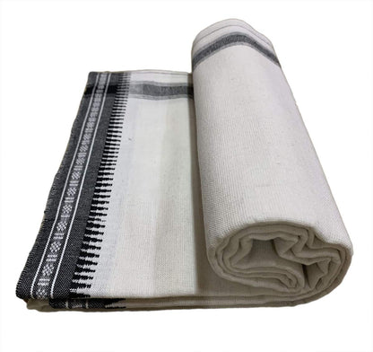 Prakasam Cotton Mens Colour Thalapathi Border Single Dhoti/Size1.28X2.00 Mtrs/Combo Pack Of 2 Dhoties
