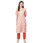 Idalia WomenS Orange Rayon Kurta Set With A Pair Of Pants (Orange, Xl)