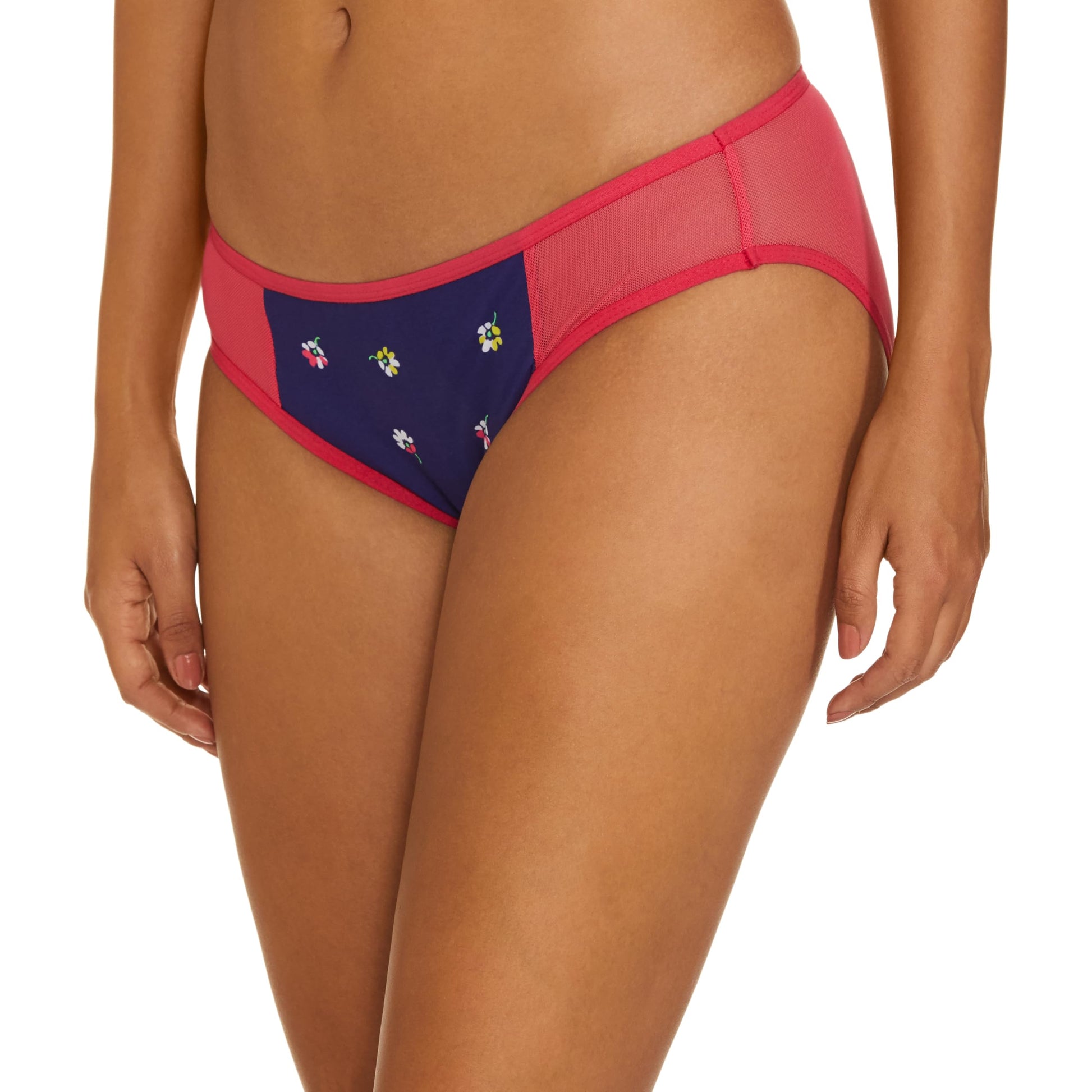 Clovia Womens Low Waist Floral Print Bikini Panty (PN5101i08_Navy Blue_XL)