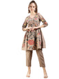 Womanista WomenS Viscose Rayon Solid Regular Set (Co-Ords_9224_Light Brown