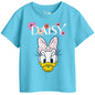 Bon Organik Girls Regular Fit T-Shirt (BON11415_Sky Blue