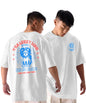 SHODOX 100% Cotton Oversized Fit Half Sleeve Tshirt for Men - Drop Shoulder Front & Back Printed T-Shirt for Mens (Pack of 1)
