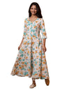 Aurelia WomenS Floral Printed Flared Kurta | V-Neck Kurta For Women | Floral Printed Kurta For Women | Beautiful Regular Fit Kur