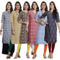 Pinkmint Festival Wear Printed Crepe KurtiS For WomenS Ll Ethnic Kurti Ll Comfortable Kurti (Pack Of 6)