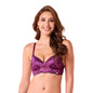 Enamor Womens Nylon Blend Wire Free Casual Plunge Bra (F193_Plum Swill