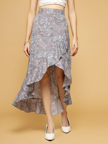 OOMPH! Long Skirts for Women Grey - msk071
