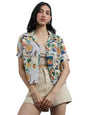 The Souled Store Originals: Tropical Mood Women and Girls Short Sleeves Collared Neck All Over Printed Cotton Regular Fit Casual