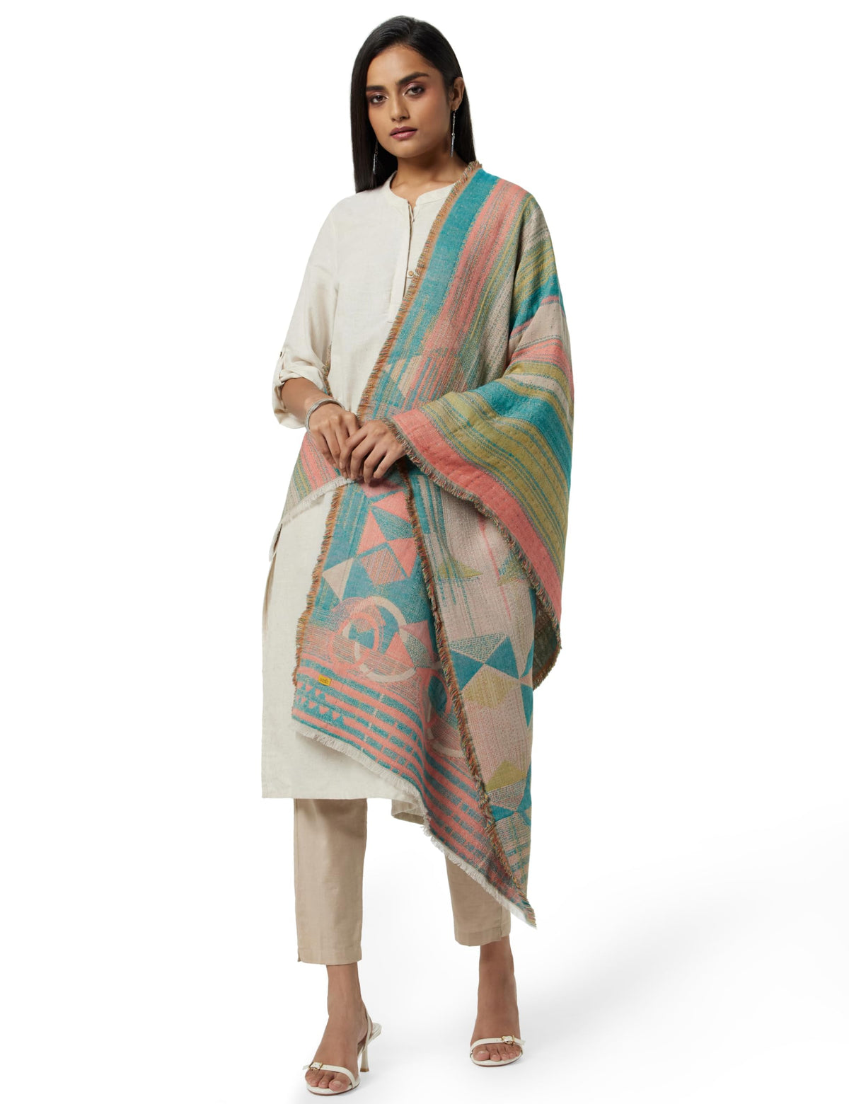 Aurelia Wool Shawl(17AUK76004-79009_Orange_One Size)