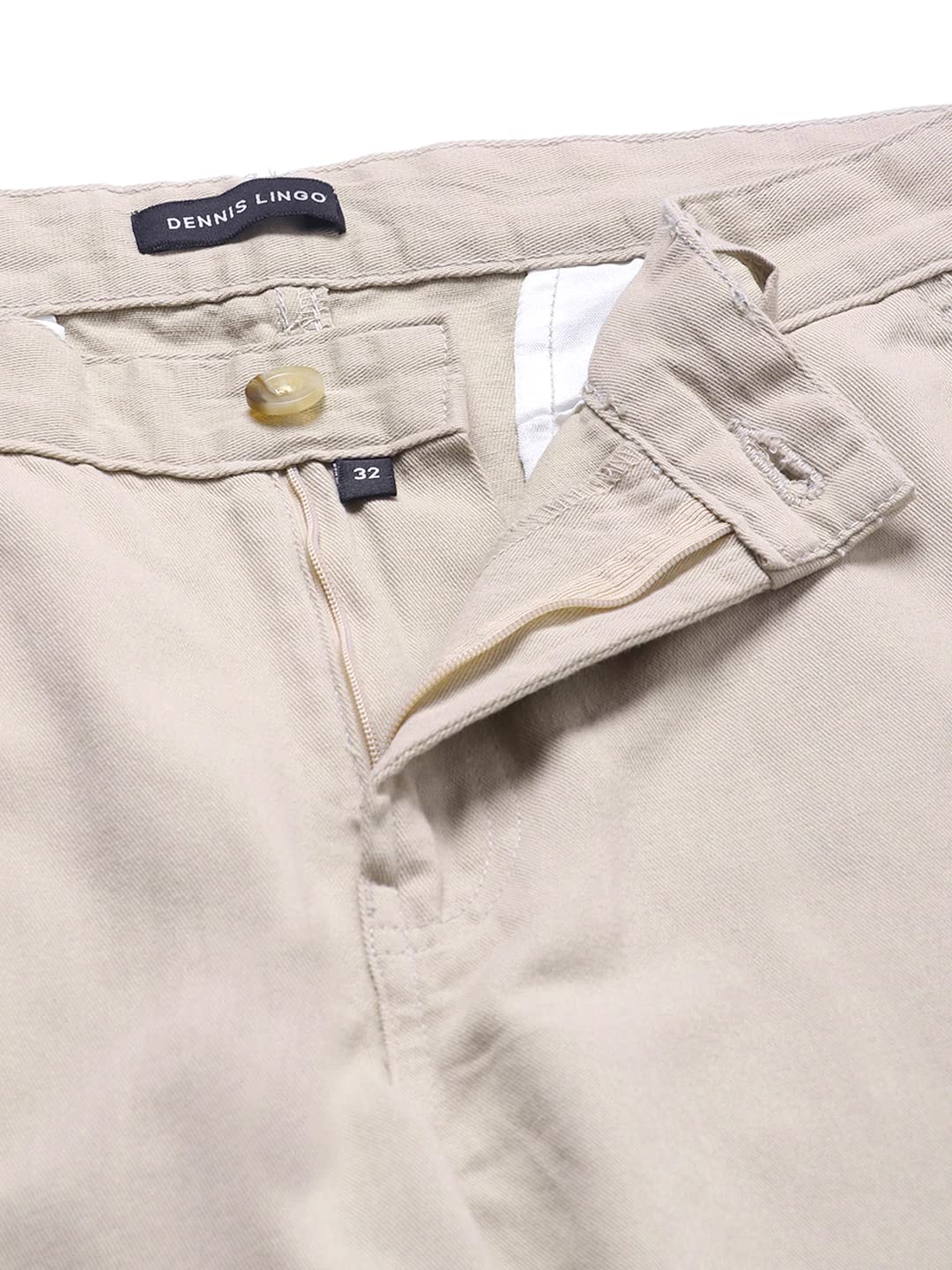 Dennis Lingo Slim Fit Solid Beige Cargo for Men