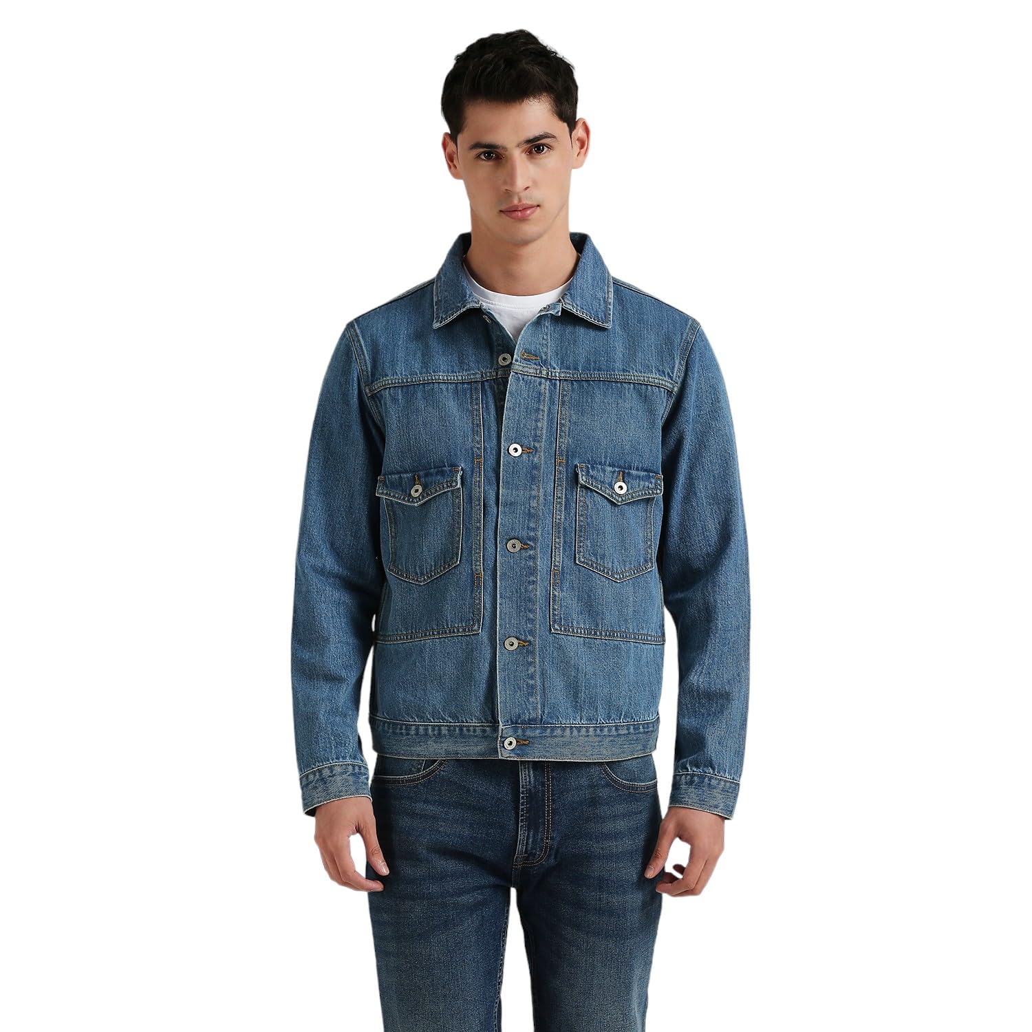 Pepe Jeans MenS A-Line Coat (Pm403004Q05_Light Used_Indigo Blue