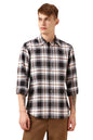 Dennis Lingo Men Black 100% Cotton Full Sleeve Spread Collar Checks Shirts_Dlmshjas24015_Bk