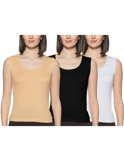 Rupa Softline Regular Fit Women Super Combed Cotton Tank top, Stretchable Body-Hugging,for Yoga,Gym wear and Sports Activities,