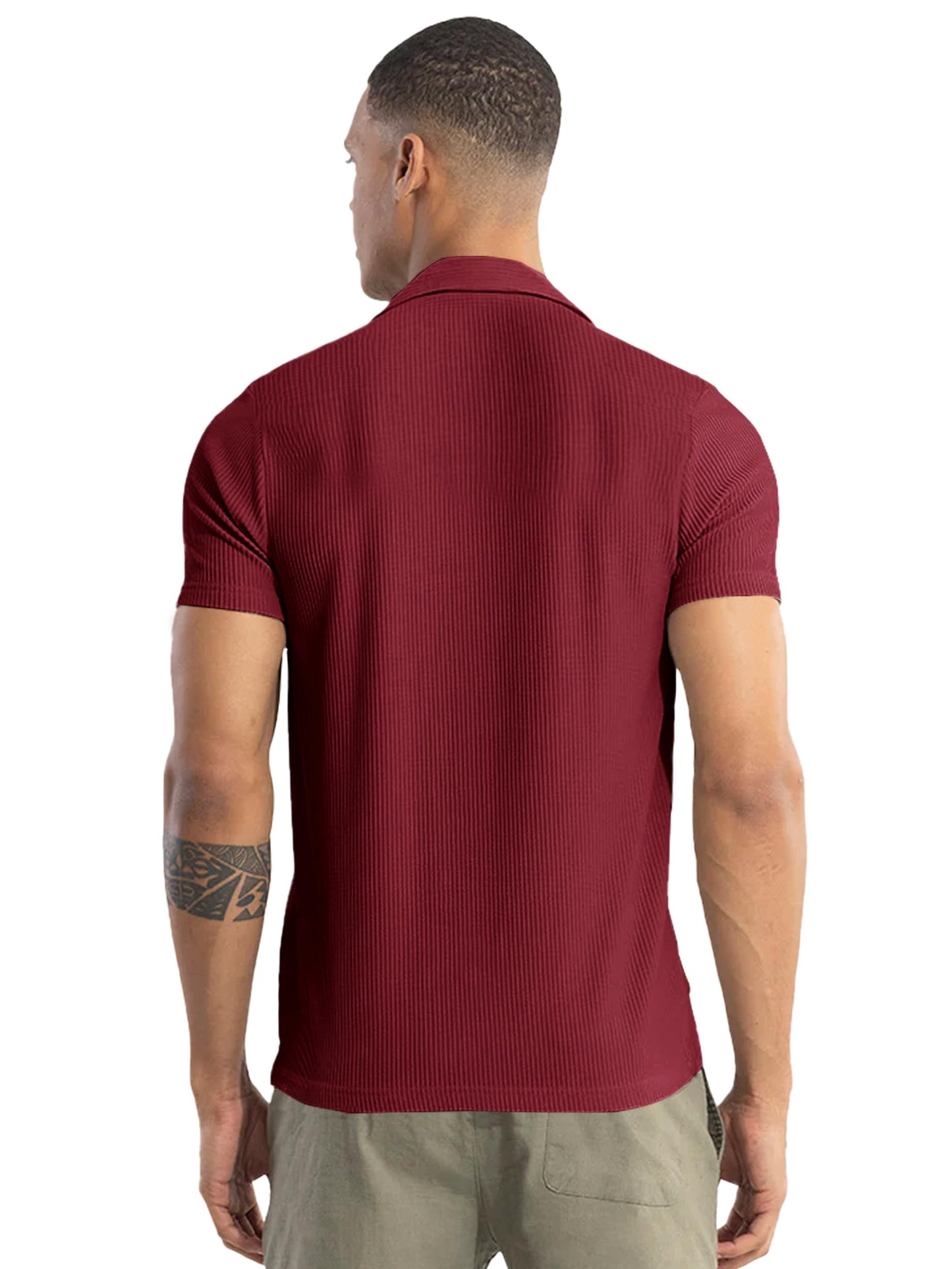 Noble Monk MenS Solid Casual Shirt |Half Sleeve | Regular Fit |Stylish Shirt For Men Maroon
