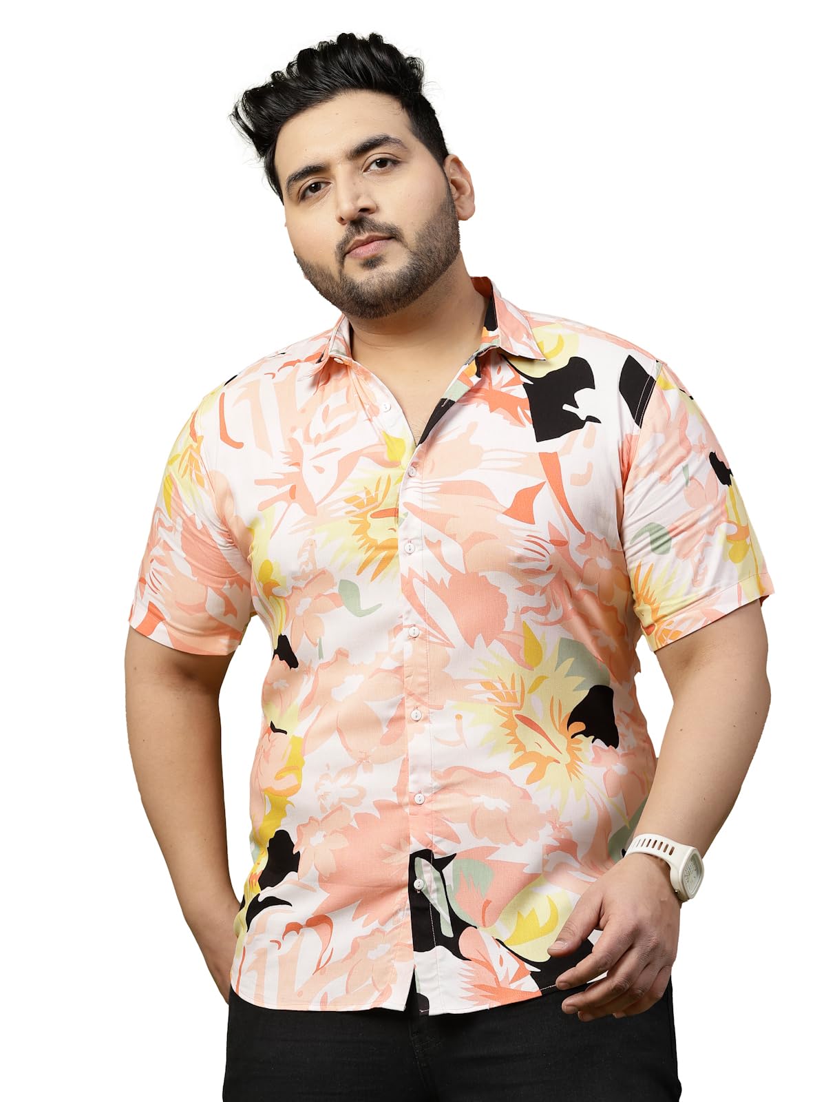 RIGO Rayon Printed Shirts for Men | Hawaiian Shirts for Men | Summer Shirts Shirt for Men | Regular Fit, Plus Size Casual Shirt