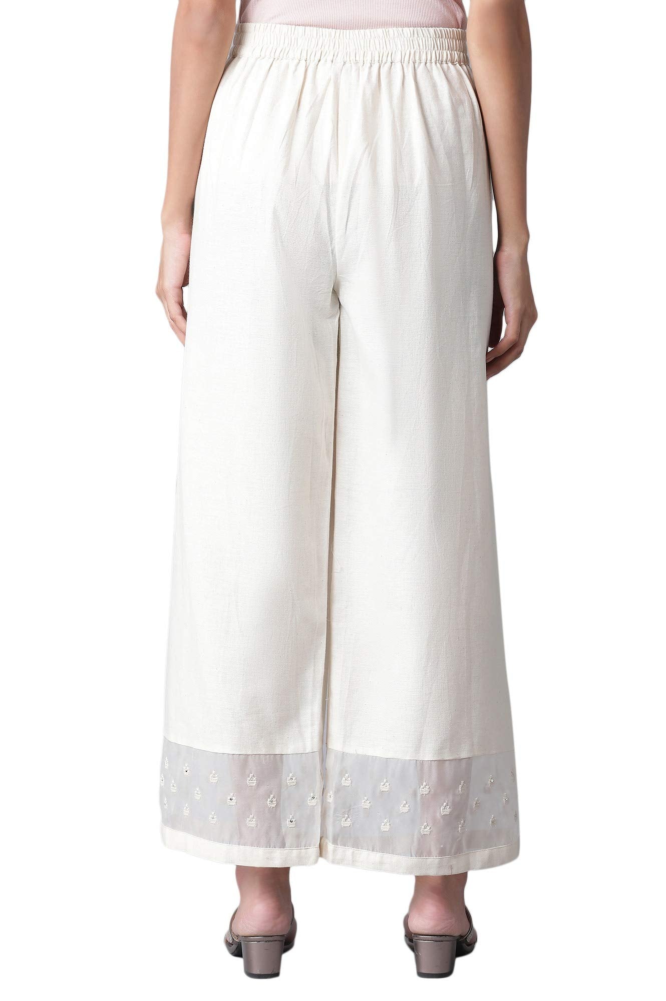W Cotton Blend Strechable Parallel Pants For Women | Cotton Blend Parallel Pants For Women | Trousers For Women | W For Woman