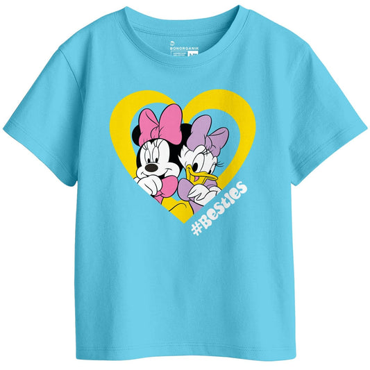 Bon Organik Girls Regular Fit T-Shirt (BON11422_Sky Blue