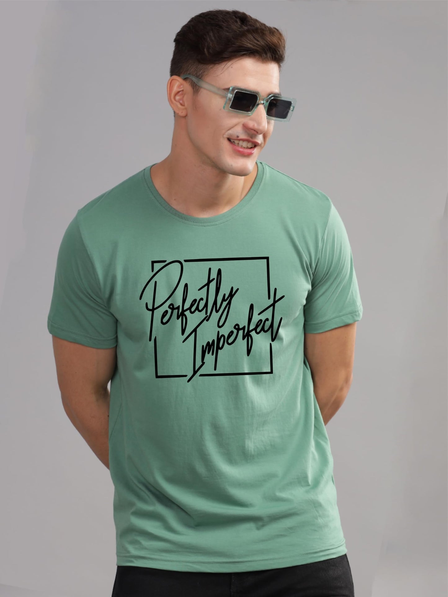 ADRO Mens Printed T Shirt - Premium Cotton Graphic Printed Tshirt - Pista T-Shirt - RN24-FECT-PT