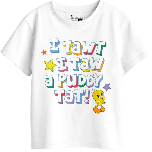 Bon Organik Girls Regular Fit T-Shirt (BON11401_White