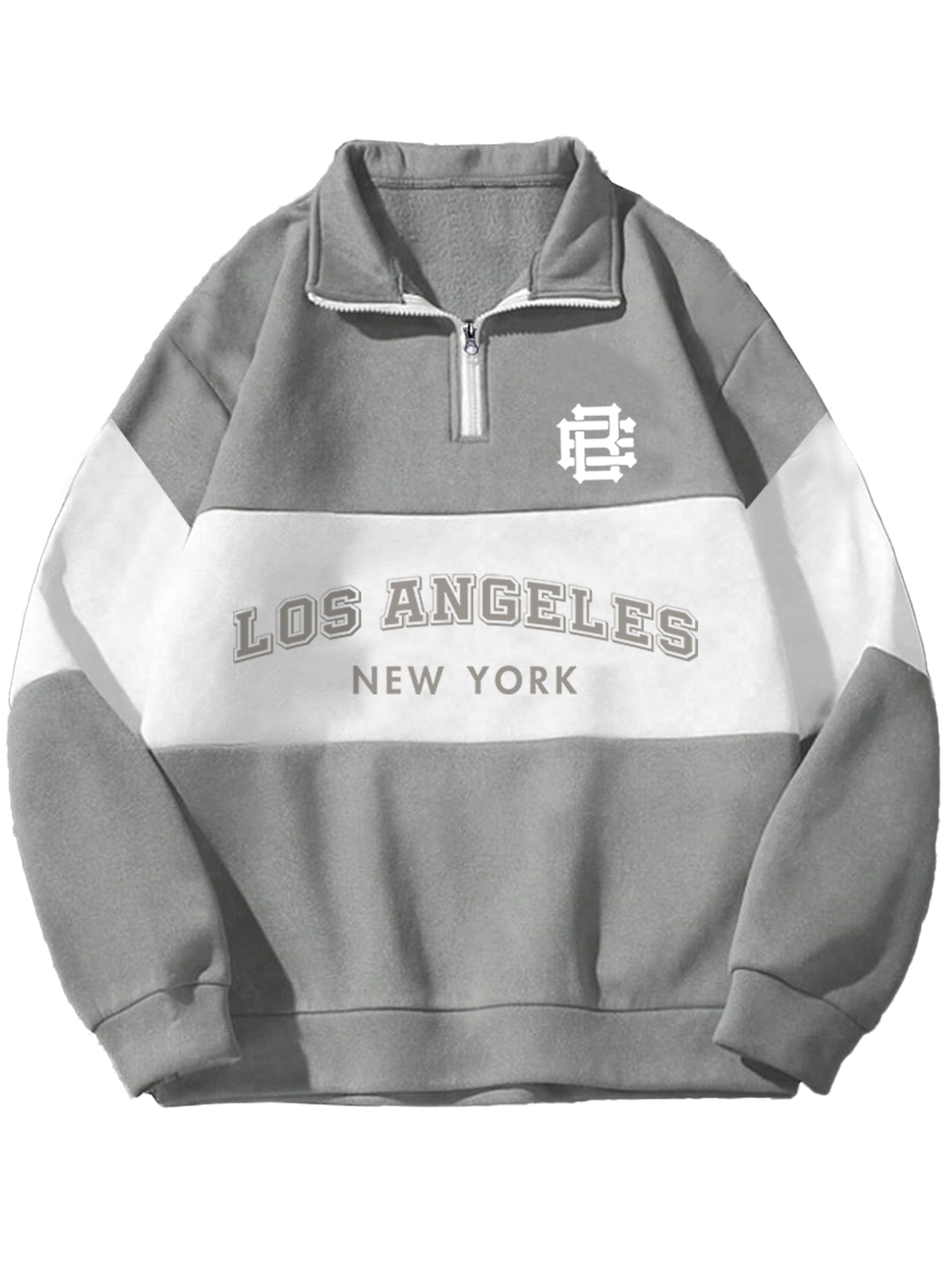 Noble Monk MenS Baggy Fit Sweatshirt | Drop Shoulder Oversized Sweatshirt | Long Sleeve Zip With Collared Sweatshirts For MenS