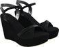 Shoetopia WomenS & GirlS Black Solid Slingback Wedges
