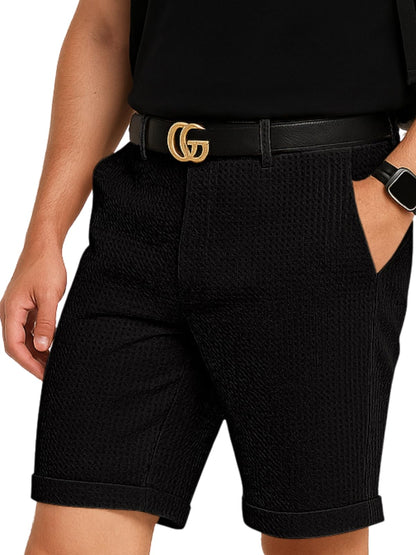 Greciilooks Casual Men Shorts | Rich Regular Fit Solid Short With Side Pockets | Relaxed Fit Half Pants | Mid Rise Waist Black