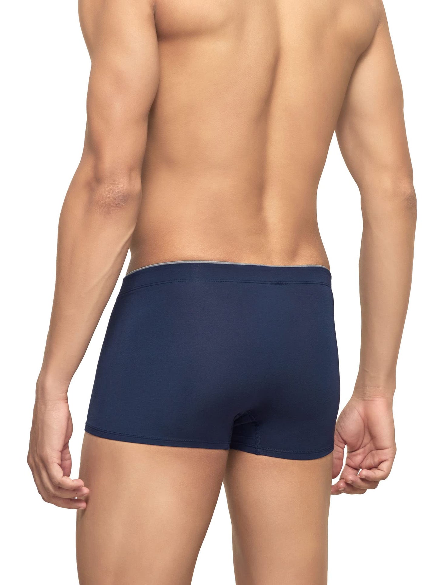 XYXX Mens Underwear Uno IntelliSoft Antimicrobial Micro Modal Trunk Pack of 5 (Dress Blue ; Coral Grey ; Black ; Heather Grey ;