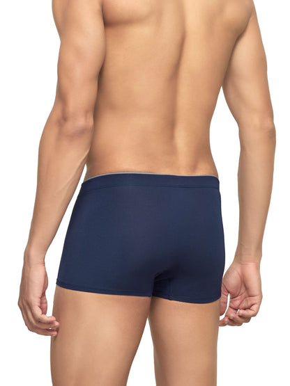 XYXX Mens Underwear Uno IntelliSoft Antimicrobial Micro Modal Trunk Pack of 5 (Dress Blue ; Coral Grey ; Black ; Heather Grey ;