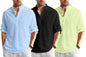 Zartha Combo Of Men Solid Cotton Blend Straight Kurta Shirt Pack Of 3