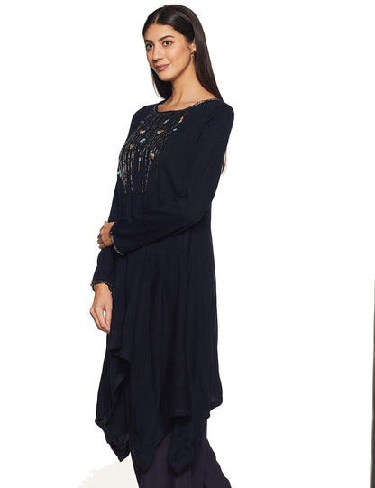 W for Woman Synthetic Women's A-Line Straight Kurta