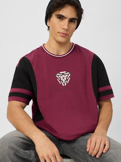 The Souled Store Official Iron Man: Arc Reactor Oversized T-Shirt for Men Boys Cotton Casual Half Sleeves Baggy Loose Fit Drop S