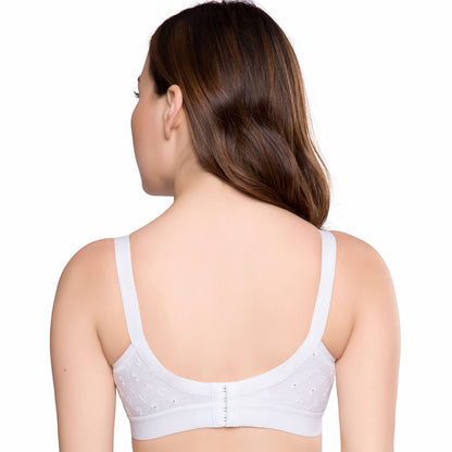 Trylo WomenS Cotton Non-Padded Wire Free Regular Bra White