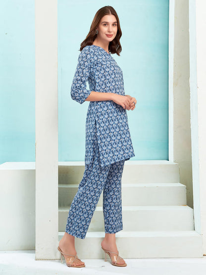 Selvia Co-ords Set for Women|Cotton Blend Top & Trouser Set|Ethnic Co-ords Set for Women|Printed Two Piece Co-ord Set Co-ords Se