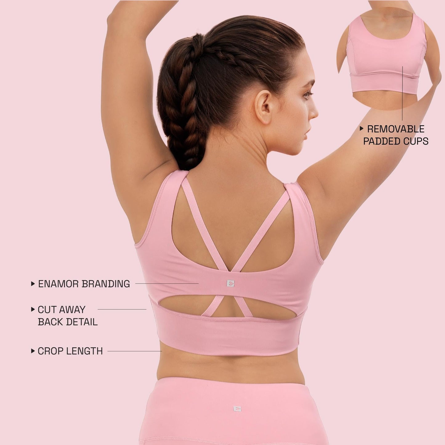 Enamor Womens Polyester Wire Free Casual Padded Sports Bra (A206_Lilas
