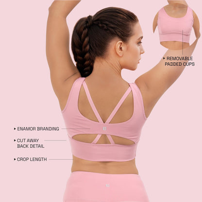 Enamor Womens Polyester Wire Free Casual Padded Sports Bra (A206_Lilas