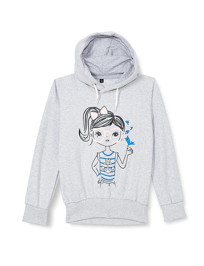T2F Girls Cotton Hooded Neck Sweatshirt