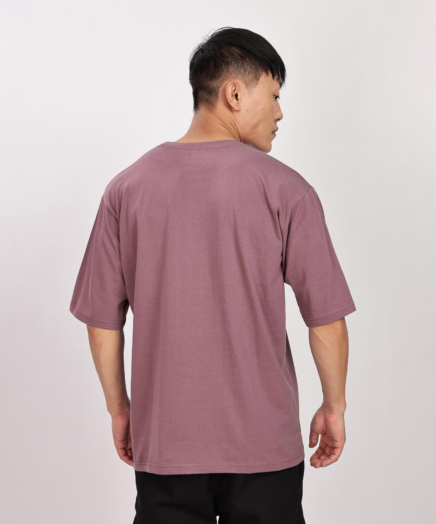 SHODOX Mens 100% Cotton Oversized Half Sleeve Tshirt for Men - Drop Shoulder Front and Back Printed Round Neck Tshirts, Relaxed
