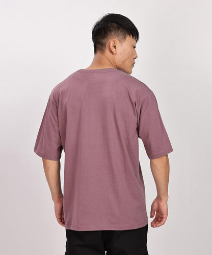 SHODOX Mens 100% Cotton Oversized Half Sleeve Tshirt for Men - Drop Shoulder Front and Back Printed Round Neck Tshirts, Relaxed