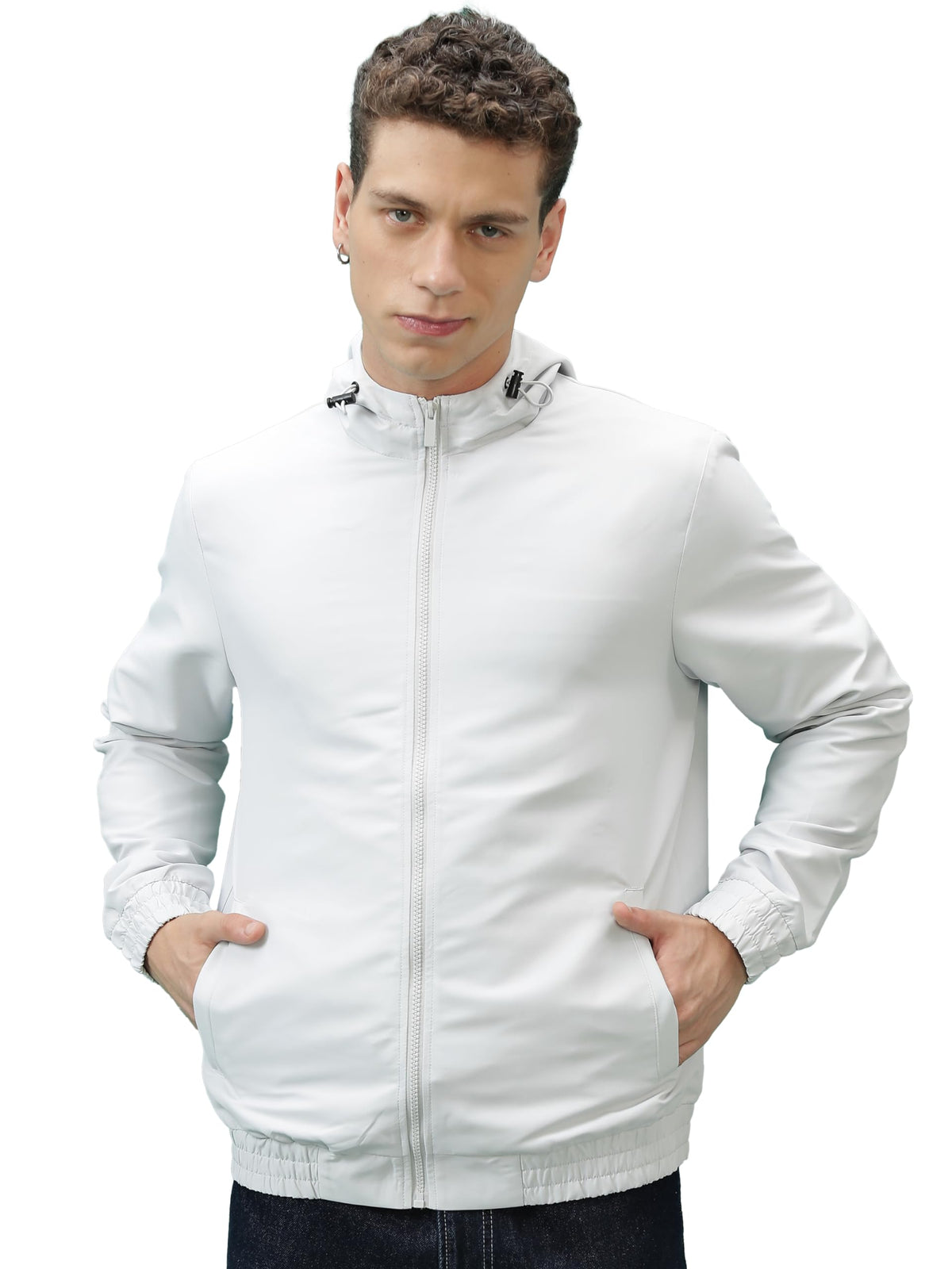 Ketch Men Regular Fit Light Grey Jacket (Khjk000132