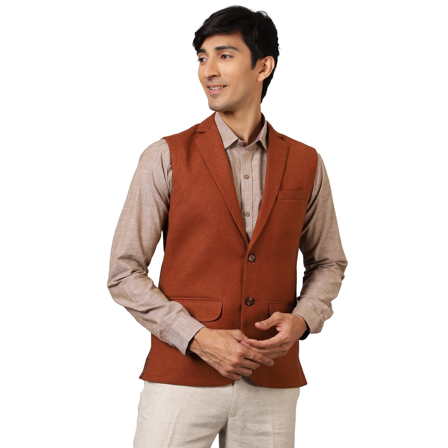 Wintage Men'S: Tweed Wool Modi Nehru Jacket : 46/2Xl