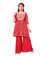 Aarika Girl's Cotton Kurti Sharara Set (New_SH-AP-C-3_Orange