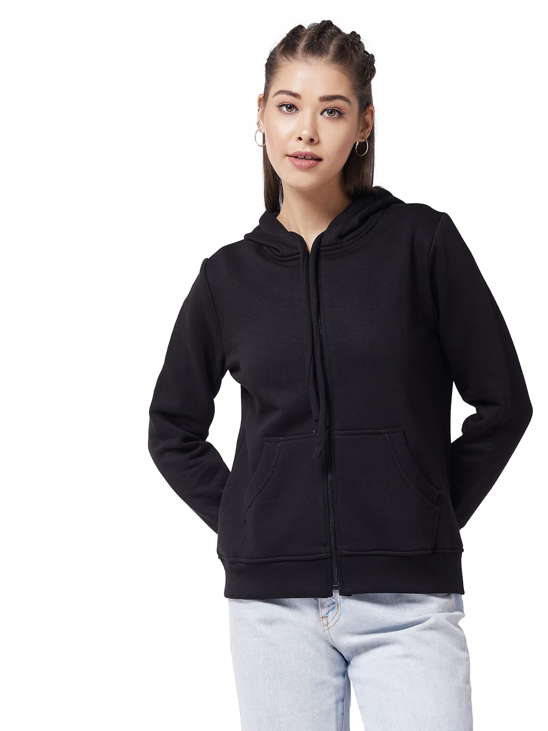 Miss Chase WomenS Poly Cotton Round Neck Sweatshirt (Mcaw21Swt02-10-62-04_Black_M)