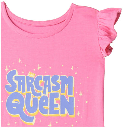 T2F Girls Cotton A-Line Knee-Length Casual Dress Pink